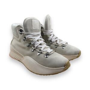 SOREL Chalk Sea Salt Cream White Out N About 3 Conquest Waterproof Boot Sneaker